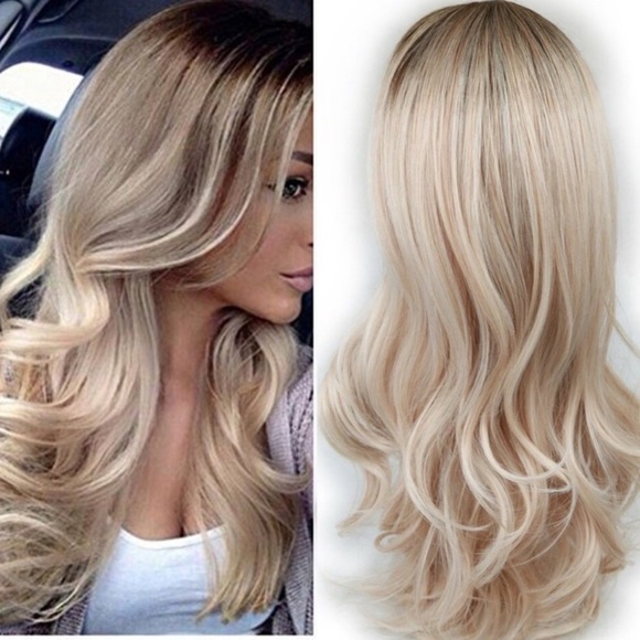 💖Ombre Brown to Ash Blonde Mixed Blonde Full wig